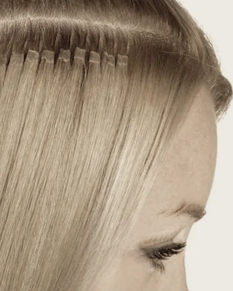 Nail hair-fästen fördelade i tunt hår